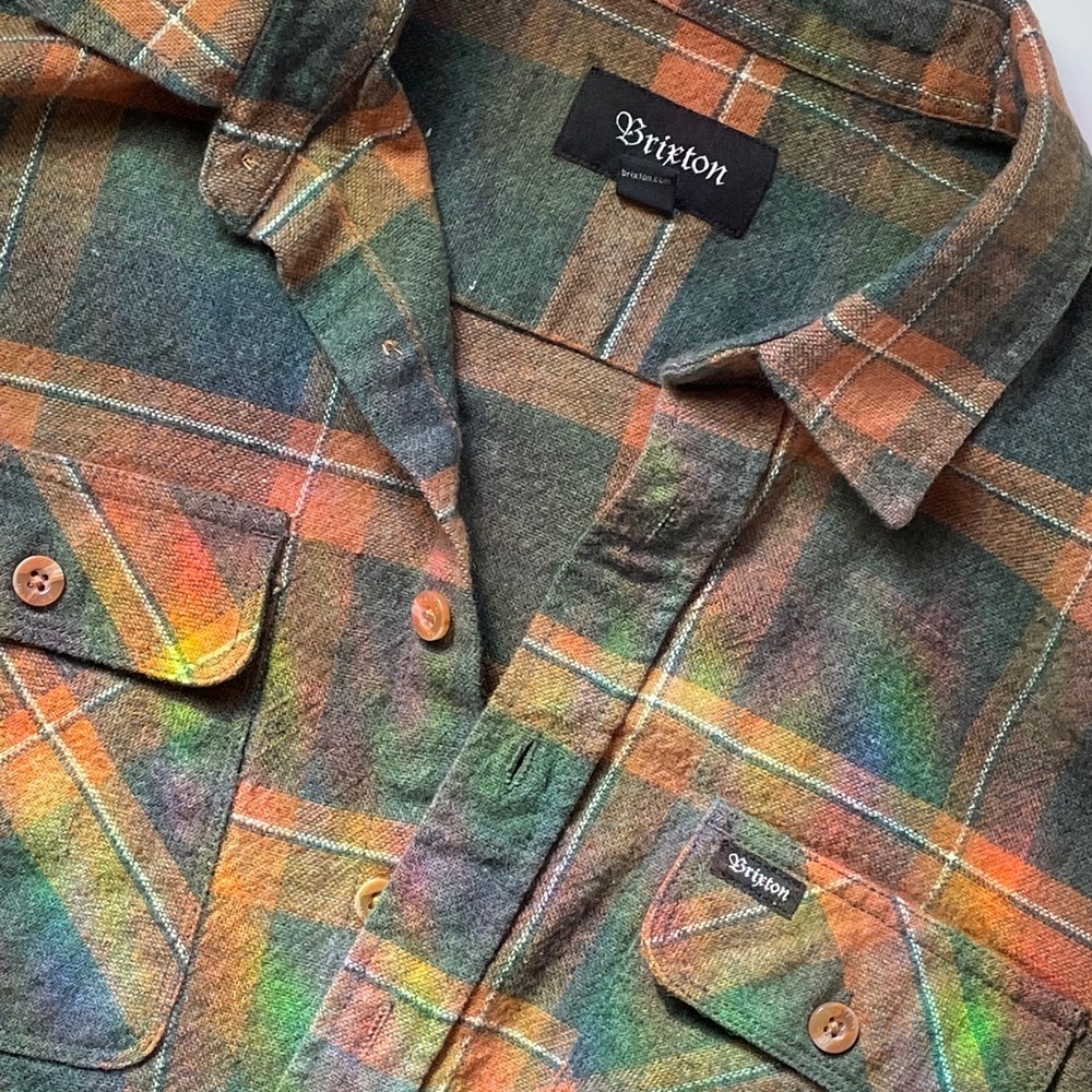 Brixton Archie Long Sleeve Flannel Green Plaid